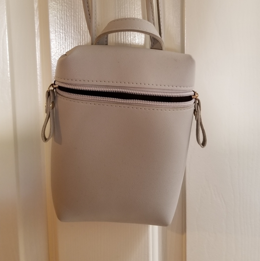 Small Dove Gray Faux Leather Purse